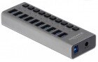 DeLock USB-Hub 63670 10x USB-A, Stromversorgung: Netzteil, Anzahl