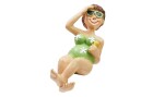 HobbyFun Mini-Figur Badeurlauberin 6 cm, Detailfarbe: Beige, Grün