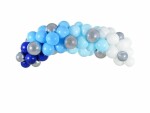 Partydeco Luftballons Girlande Blau-Silber 2 m, 60 Ballons