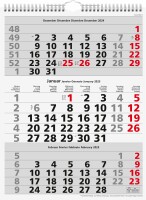 SIMPLEX   SIMPLEX 3-Monats-Wandkalender 2025 970009.25 3M/1S rot