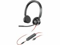 Poly Headset Blackwire 3325 MS USB-A/C, Klinke, Schwarz