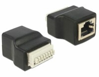 DeLock Terminalblock RJ45 f 8 Pins Adapter mit Drucktasten