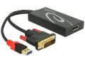 DeLock Adapter 4K, 30HZ DVI-D/USB 2.0 - DisplayPort, Kabeltyp