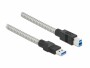 DeLock USB 3.1-Kabel Metalmantel USB A - USB B