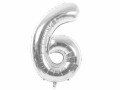 Rico Design Folienballon 6 Silber, Packungsgrösse: 1 Stück, Grösse