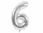 Rico Design Folienballon 6 Silber, Packungsgrösse: 1 Stück, Grösse