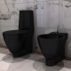 vidaXL Keramik-WC & Bidet-Set Schwarz