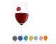 Vacuvin Glasmarkierer Classic Weinsiegel, 8 Stück, Mehrfarbig