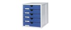 HAN Schubladenbox System Blau, Anzahl Schubladen: 5
