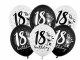 Partydeco Luftballon 18th! Birthday Schwarz/Weiss Ø 30 cm, 6