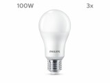 Philips Lampe (100W), 13W, E27, Warmweiss, 3 Stück
