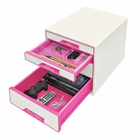 Leitz Schubladenbox WOW Cube A4 52132023 weiss/pink, 4