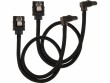 Corsair SATA3-Kabel Premium Set Schwarz 30 cm gewinkelt