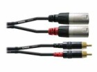 Cordial - Câble audio - RCA x 2 mâle pour XLR3 mâle - 6 m - noir