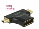 DeLock Adapter HDMI - Micro-HDMI (HDMI-D)/Mini-HDMI (HDMI-C)