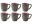 Bild 0 Bitz Kaffeetasse 190 ml, 6 Stück, Grau/Pink, Material: Steinzeug