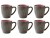 Bild 0 Bitz Kaffeetasse 190 ml, 6 Stück, Grau/Pink, Material: Steinzeug