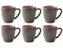 Bitz Kaffeetasse 190 ml, 6 Stück, Grau/Pink, Material: Steinzeug