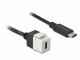 DeLock Keystone-Modul USB3.0 USB-C ? USB-C, 25cm Weiss, Modultyp