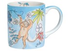 Mila Kaffeetasse Monkey 280 ml, 6 Stück, Blau, Material