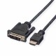 ROLINE    DVI-HDMI Kabel (18+1) - 11.04.552 Black, ST/ST,               2m