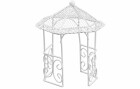 HobbyFun Mini-Utensilien Pavillon 14 cm, Weiss, Detailfarbe: Weiss