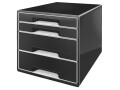 Leitz Schubladenbox Wow Cube 4 Schwarz, Anzahl Schubladen: 4