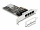 DeLock Netzwerkkarte 4x RJ45 1Gbps, PCI-Express x4