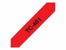 Brother Beschriftungsband TC-401 Schwarz auf Rot, Länge: 7.7 m