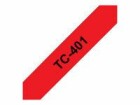 Brother Beschriftungsband TC-401 Schwarz auf Rot, Länge: 7.7 m