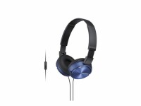 Sony On-Ear-Kopfhörer MDR-ZX310AP Schwarz; Blau - Detailfarbe: Blau - Schwarz - Kopfhörer Ausstattung: Fernbedienung - Mikrofon - Verbindungsmöglichkeiten: Kabelgebunden - Aktive Geräuschunterdrückung: Nein - Einsatzbereich: Lifestyle - Kopfhörer Tragefor