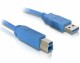 DeLock USB3.0 Kabel, A - B, 1,8m, Blau, Typ