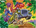 Larsen Puzzle Dinos auf Jeepsafari