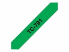 Brother Schriftbandkassette P-touch TC-401 schwarz/grün laminiert