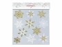 INGES CHRISTMAS DECOR Fensterbild Schneeflocken 30.5 cm, Gold/Weiss, Motiv: Stern