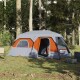 vidaXL Campingzelt 9 Personen Grau und Orange Wasserfest