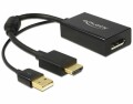 DeLock Adapter HDMI ? Displayport Schwarz, 4K, USB-Strom, Kabeltyp