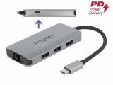DeLock Dockingstation USB-C ? USB-A/LAN/PD 100W, Ladefunktion: Ja