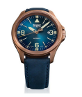 traser H3 Officer Pro Automatic Bronze blau, Leder