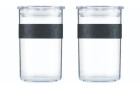 Bodum Vorratsglas Presso 2 Stück, 0.6 l, Schwarz/Transparent