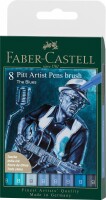 FABER-CASTELL Artist Pen Tuschestift 167173 Blues 8 Stk., Kein