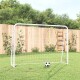 vidaXL Fußballtor mit Netz Weiß 214x75x152 cm Stahl & Polyester