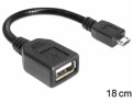 DeLock USB OTG (On the Go) Adapterkabel 18cm, A-MicroB,