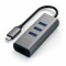 Bild 0 Satechi Alu USB-C Hub - Eleganter mobiler USB-C Hub mit 3x USB 3.0 Ports sowie Gigabit Ethernet Port und LED, ideal für alle Laptops & MacBooks & iMacs mit USB-C Anschluss - Space Gray