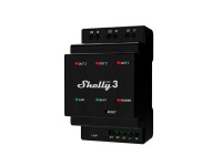 Shelly Pro 3 LAN und WiFi-DIN-Rail Switch, Detailfarbe: Schwarz