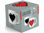 Kikkerland Kaffeetasse Pixel Herz mit Farbwechsel, Tassen Typ