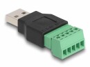 DeLock USB 2.0 Adapter USB-A Stecker - Terminalblock, USB