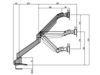 Multibrackets Tischhalterung Gas Lift Arm + Duo Crossbar 2
