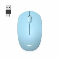 Port Designs PORT Silent Mouse Wireless 900544 USB-C/USB-A, Azur, Kein
