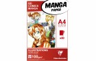 Clairefontaine Zeichenblock Manga A4, 50 Blatt, Papierformat: A4